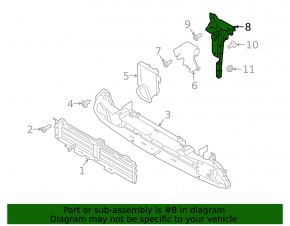Right radiator deflector on the Land Rover Range Rover Velar 18-20 2.0, 3.0, 5.0 radiator