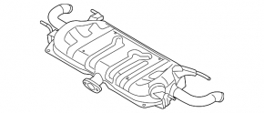 Muffler rear part with barrel Mazda 3 14-18 BM
