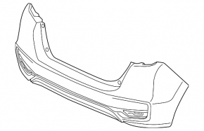 Bare rear bumper for Honda Fit 2018-20, LX, EX, EX-L