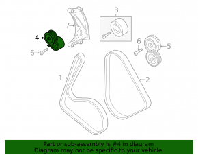 Audi Q7 4L 11-15 3.0 Small Drive Belt Tensioner Pulley