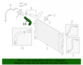 Upper cooling pipe Hyundai Kona 18-21 2.0 to the radiator
