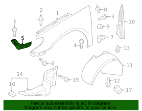 Front left wing bracket VW CC 08-17
