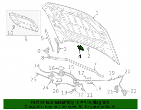 Left hood latch hook for VW Atlas 21-26
