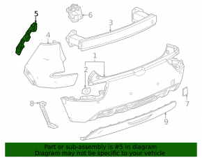 Rear bumper mount on the wing left Chevrolet Bolt EUV 22-23