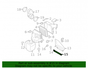 Air intake on the upper bar of the TV Subaru Forester 14-18 SJ 2.5, 2.0