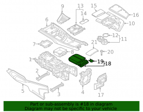 Central console armrest and cup holders Audi Q7 16- brown, broken, scratches