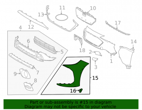 Front bare right bumper Subaru Solterra 23-24 for car parking