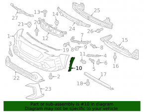 Subaru Outback 2023-2025 front left fender arch trim on the bumper