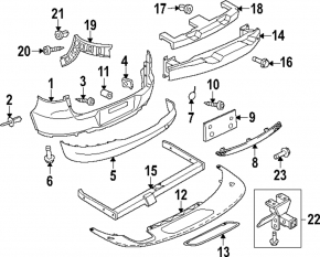 Platform for rear bumper number VW Tiguan 12-18