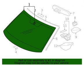 Mitsubishi Outlander 14-15 prerest windshield with sensor