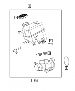 Master Brake Cylinder with Reservoir Jeep Compass 17-