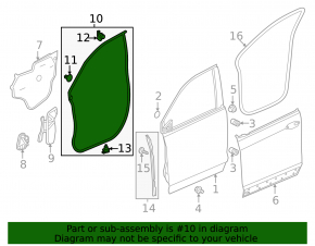 Honda Passport 19-25 front left door seal