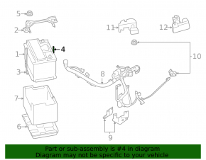 Short battery mounting bolt for a Subaru B9 Tribeca