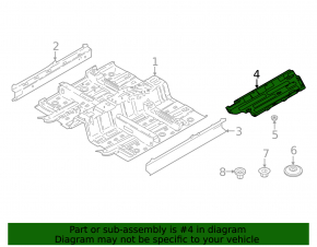 Right underbody protection Hyundai Kona 18-23