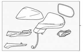 Left side mirror assembly for Lexus NX200t NX300h 15-17, 10 pins, heated, flat with memory