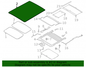 Rear sunroof glass Ford Flex 09-19