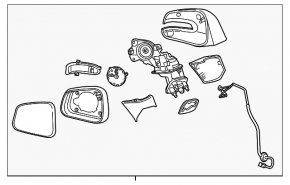 Right side mirror complete Buick Encore 13-16 8 pins, BSM, turn signal, heated, graphite