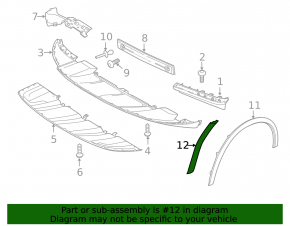 Front Bumper Arch Extension Left Porsche Cayenne 958 11-14 Turbo
