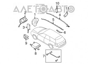 Front airbag sensor left Subaru b9 Tribeca guide breakage