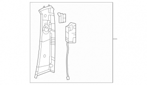 Center pillar trim, upper belt, right, Mercedes W167 GLE 350 450 20-26, black Alcantara, worn