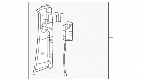 Center pillar trim, upper belt, right, Mercedes W167 GLE 350 450 20-26, black Alcantara, worn