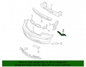 Rear bumper mount right Mazda3 03-09 HB