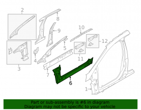 Body threshold metal with front pillar right Ford Focus mk3 11-18