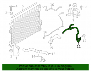 Cooling system hose Ford Edge 15-19 2.7T