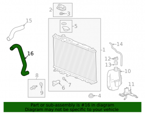 Lower cooling pipe Honda Civic XI FE/FL 22- 2.0