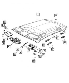 Ceiling handle front left Dodge Charger 15-23 black