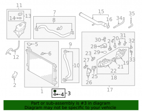 Radiator support lower left Hyundai Santa FE Sport 13-18 rubber
