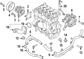 Metal cooling system pipes for Kia Sorento 21-25 HEV, PHEV