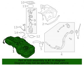 Fuel tank Hyundai Kona 18-23 1.6, 2.0