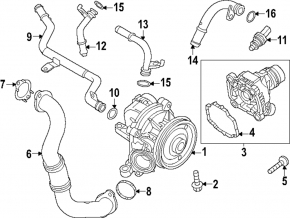Volvo XC60 22-25 B5 Engine Cooling System Pipe, Metal, Long