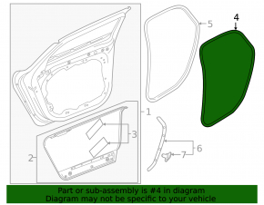 Door seal rear left Volvo V90 17-22 usa