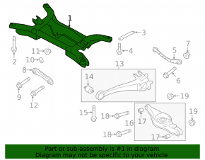 Rear subframe Mitsubishi Outlander 14-15 pre-restored FWD, rusty
