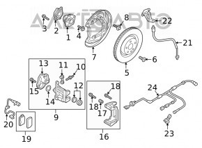 Rear right support Audi Q7 16- electric, TRW