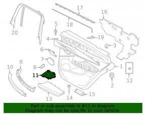 Rear left window lift control trim for BMW X3 G01 18-21, black