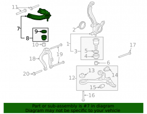 Upper rear right control arm for Honda Crosstour 10-15