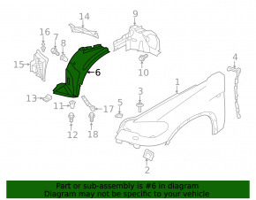 Front left mudguard front part BMW X5 E70 11-13 rest