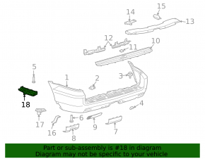 Rear bumper mount on the wing right Lexus GX470 03-09