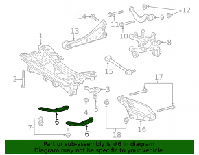 Right rear subframe bracket for Lexus CT200h 11-17