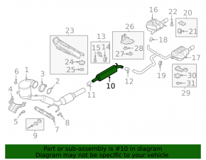 Exhaust system resonator VW Jetta 19- 2.0T GLI
