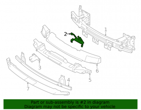 Front bumper upper reinforcement bracket, central, Nissan Ariya 23-25