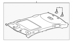Toyota Camry v55 15-17 usa headliner without sunroof gray