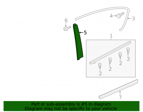 Door trim side rear right Acura ILX 13-22