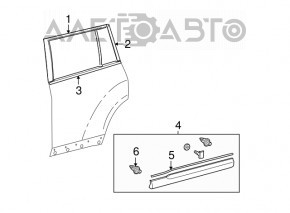 Lower rear right door trim for Toyota Highlander 2010