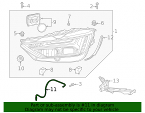 Right headlight hose Audi Q5 80A 18-25