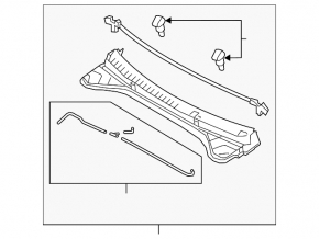 Windscreen wiper grille plastic Hyundai Elantra AD 19-20