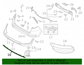 Kia Sportage 20-22 rear bumper molding, chrome